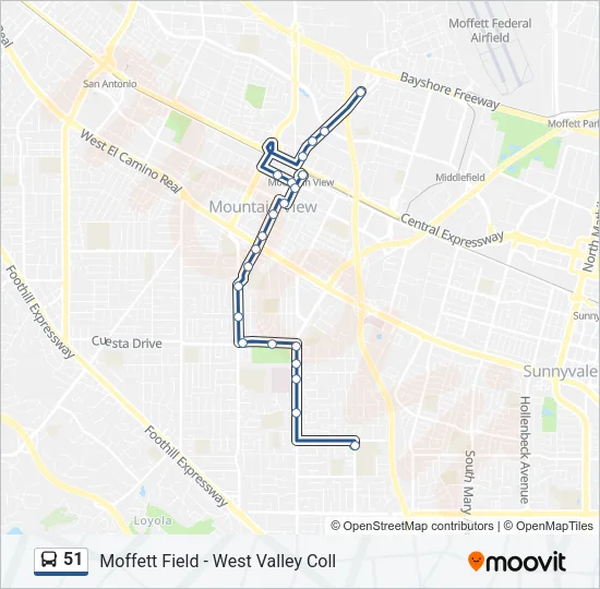 51 Bus Line Map