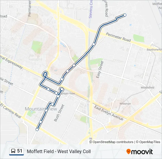 51 Bus Line Map