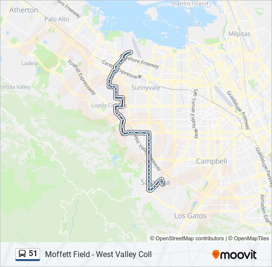 Mapa de 51 de autobús