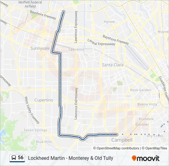 56 Bus Line Map