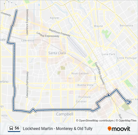 56 Bus Line Map