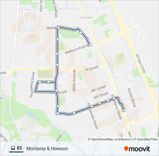 85 bus Line Map