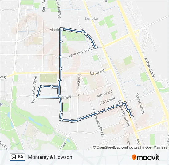85 Bus Line Map