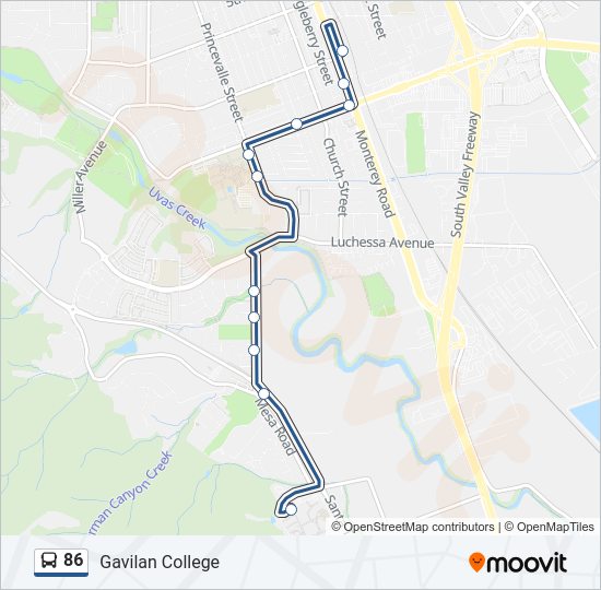 86 bus Line Map