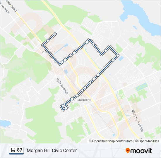 87 Bus Line Map