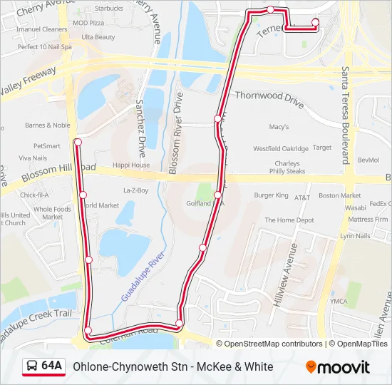 64A Bus Line Map