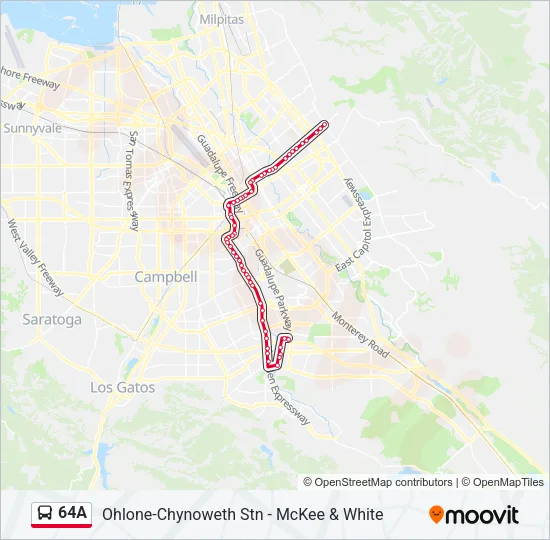 64A Bus Line Map