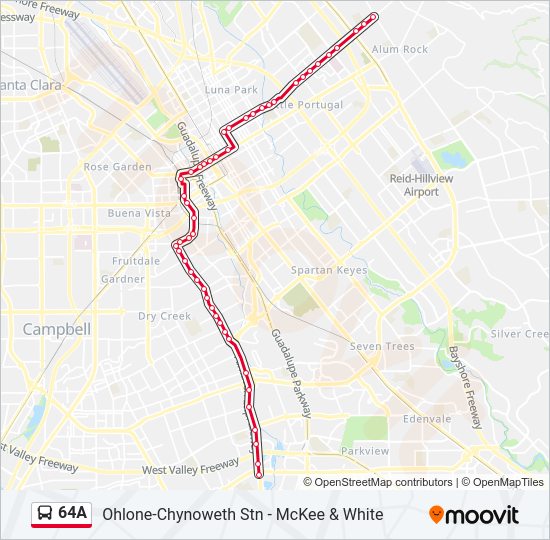 64A Bus Line Map