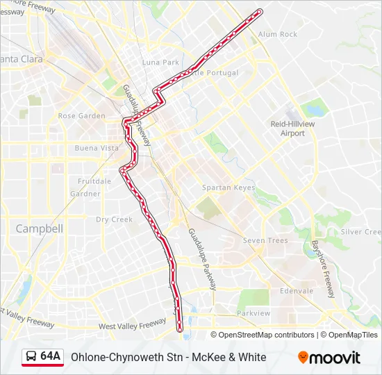 64A Bus Line Map