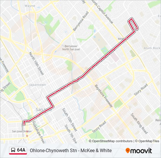 64A bus Line Map