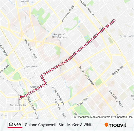 64A Bus Line Map