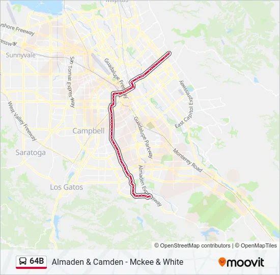 64B Bus Line Map