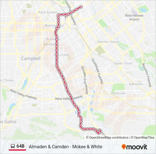 64B Bus Line Map