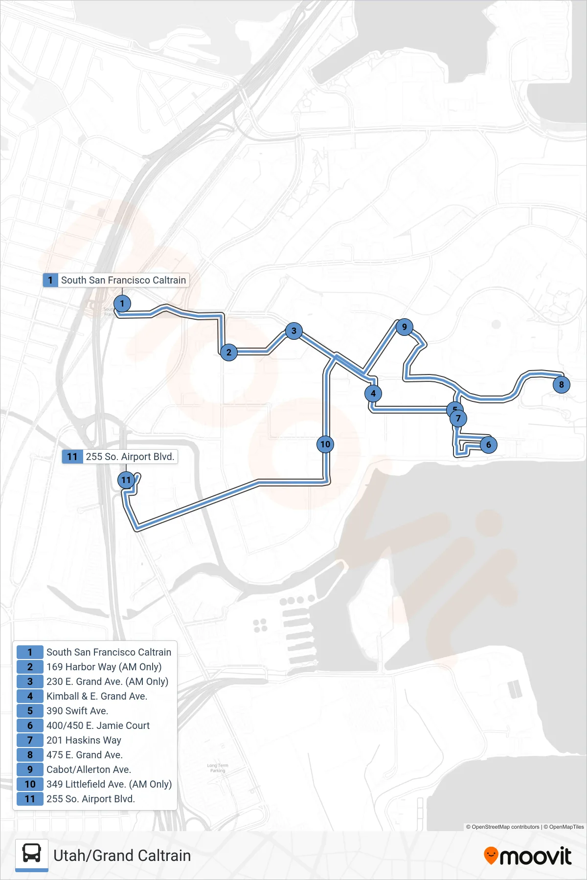 UGC SHUTTLE bus Line (SSF Conference Center) route and stops on a map