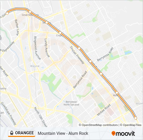 Mapa de ORANGEE de tren ligero