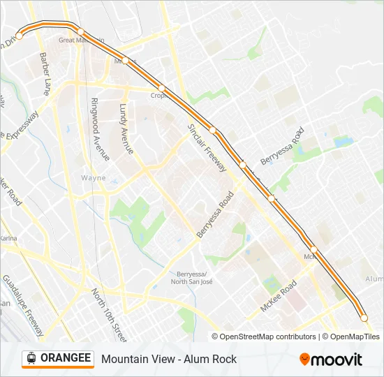 ORANGEE Light Rail Line Map