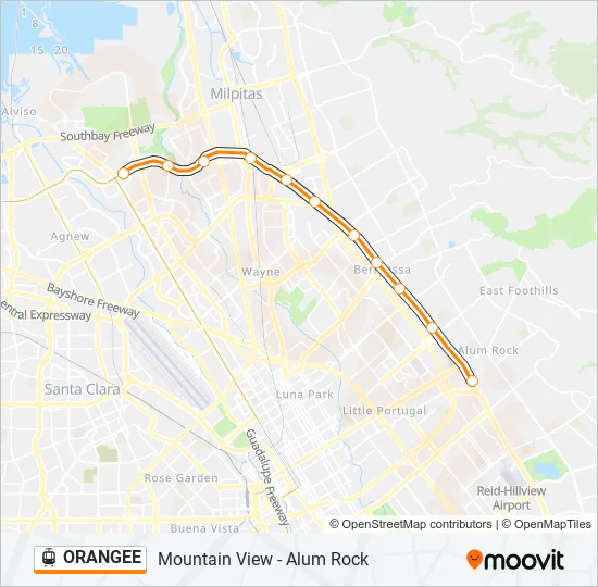 ORANGEE Light Rail Line Map