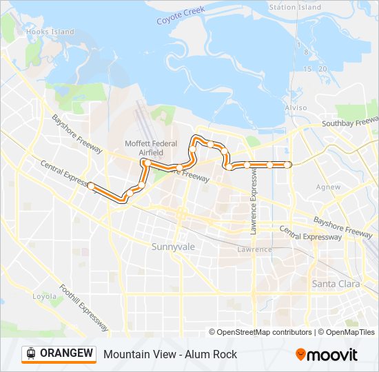 Mapa de ORANGEW de tren ligero