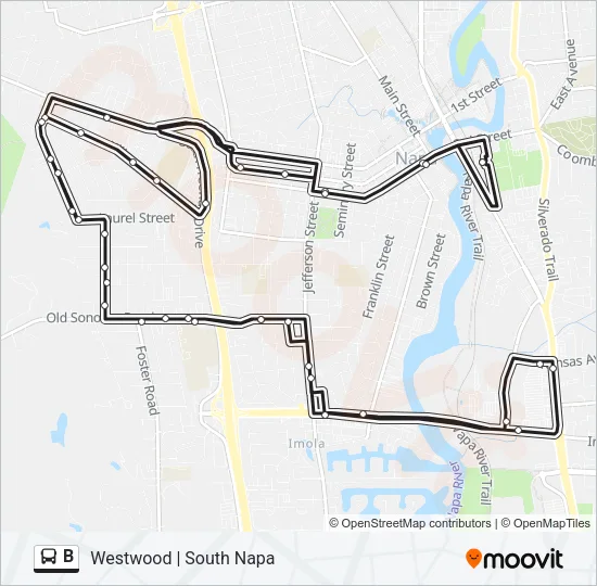 B Bus Line Map