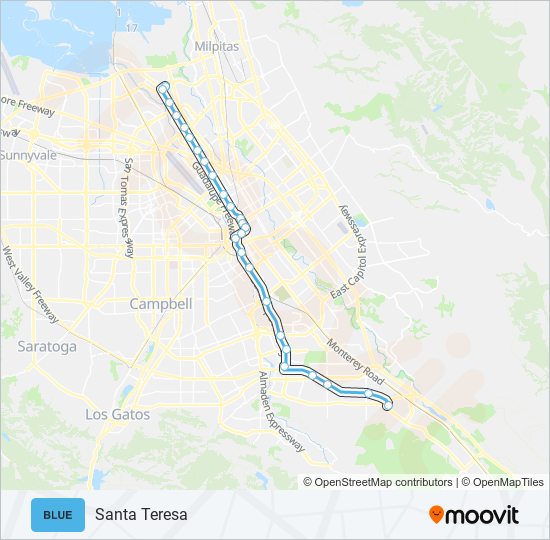 BLUE LINE light rail Line Map