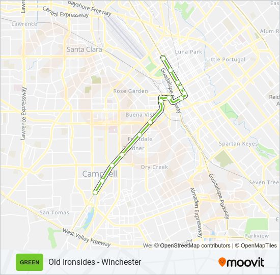 Mapa de GREEN LINE de tren ligero