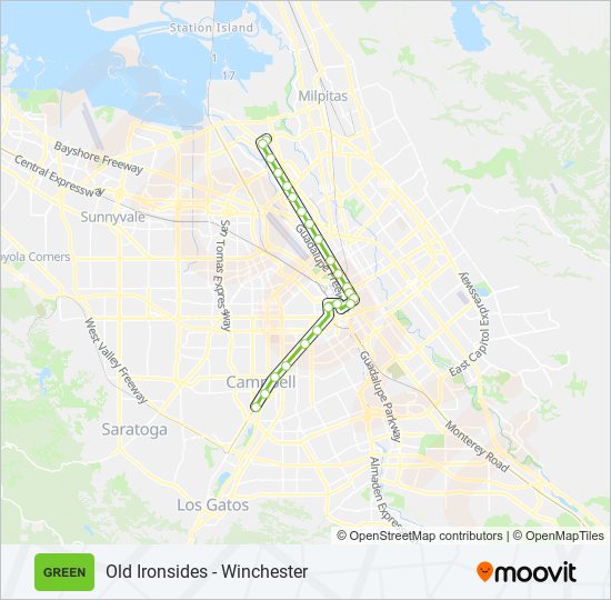 Mapa de GREEN LINE de tren ligero