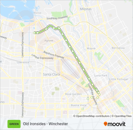 GREEN LINE light rail Line Map