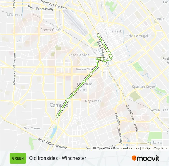 GREEN LINE Light Rail Line Map