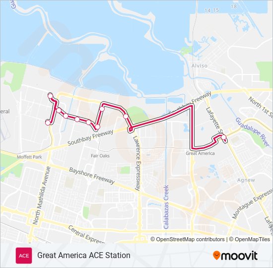 ACE RED bus Line Map
