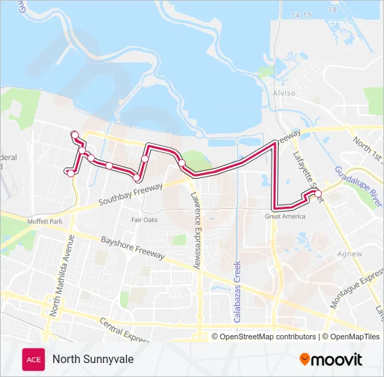 ACE RED Bus Line Map