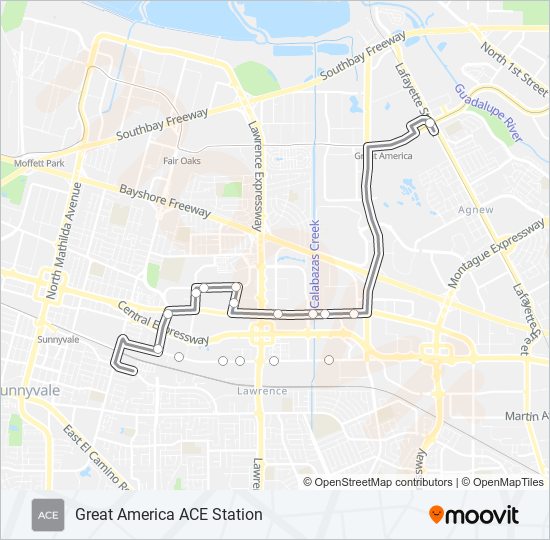 Mapa de ACE GRAY de autobús