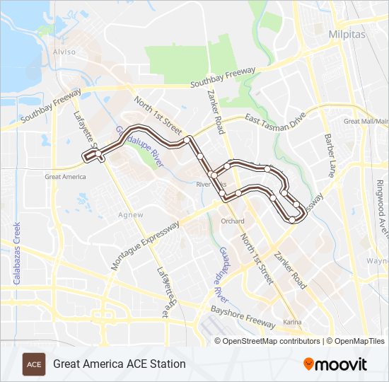 ACE BROWN bus Line Map