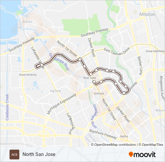 ACE BROWN bus Line Map