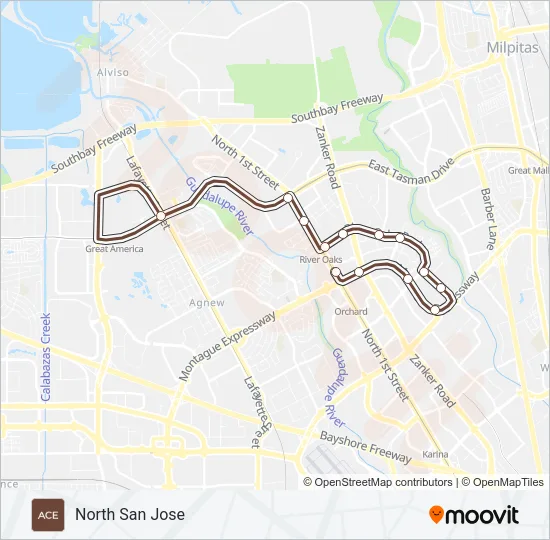 ACE BROWN Bus Line Map