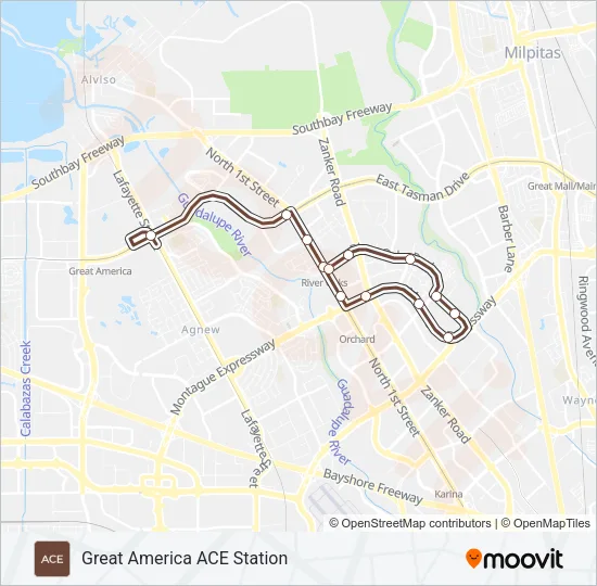 ACE BROWN Bus Line Map