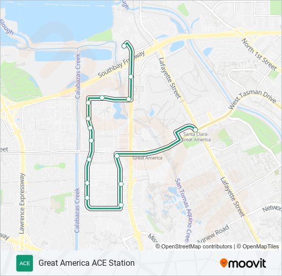 Mapa de ACE GREEN de autobús