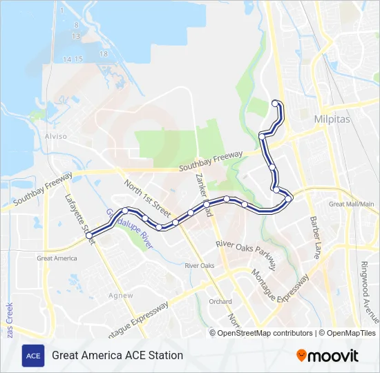 ACE PURPLE Bus Line Map