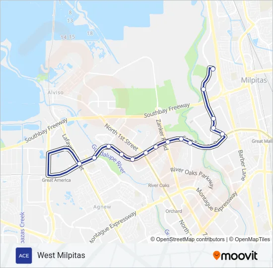 ACE PURPLE Bus Line Map