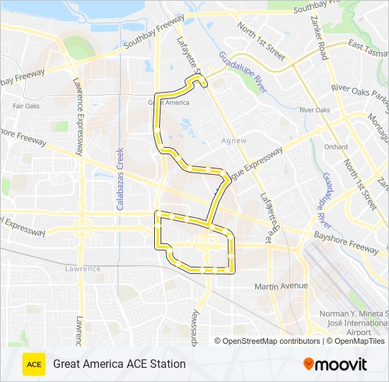 Mapa de ACE YELLOW de autobús