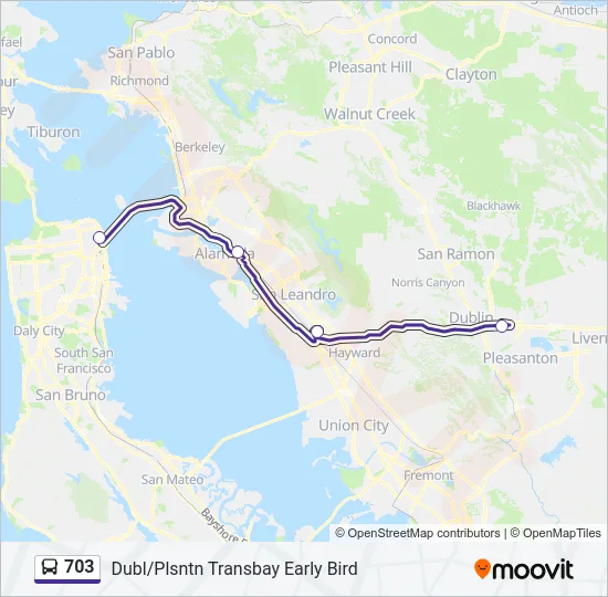 703 Bus Line Map
