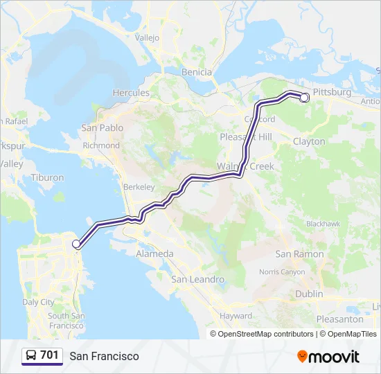701 Bus Line Map