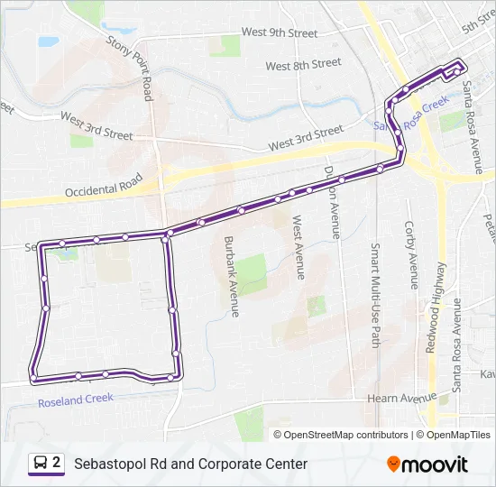 2 Bus Line Map