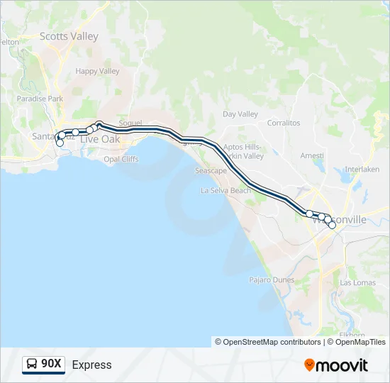 90X Bus Line Map