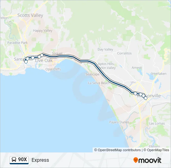 90X Bus Line Map