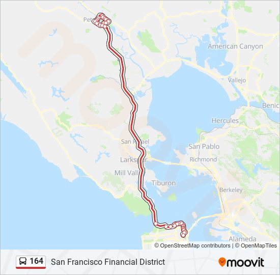 164 bus Line Map