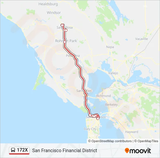 172X Bus Line Map