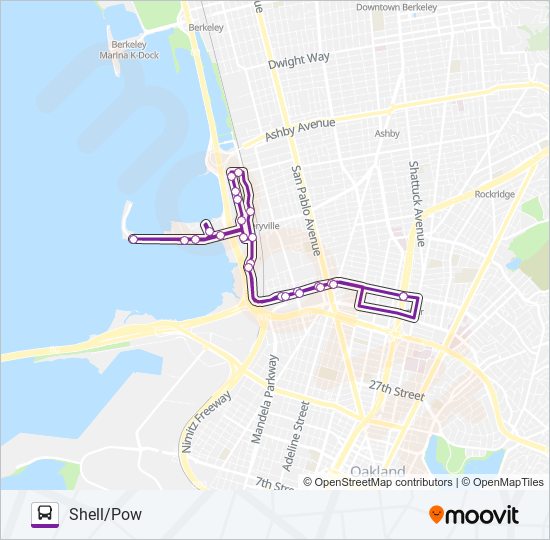 SHELL/POW bus Line Map