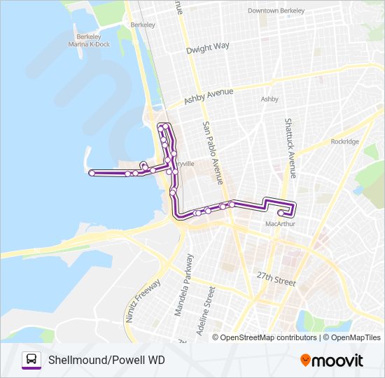SHELL/POW Bus Line Map