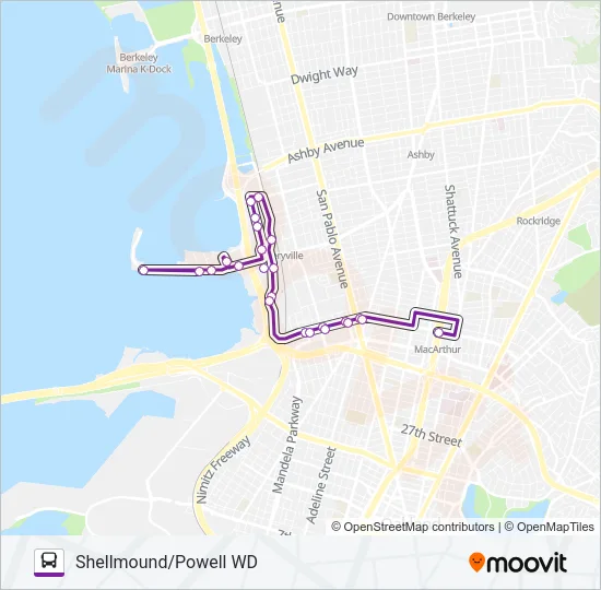 SHELL/POW Bus Line Map