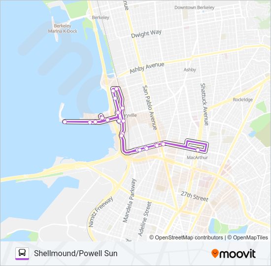 SHELL/POW SUN Bus Line Map